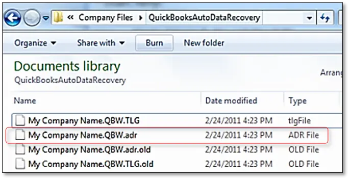 QuickBooks auto data recovery