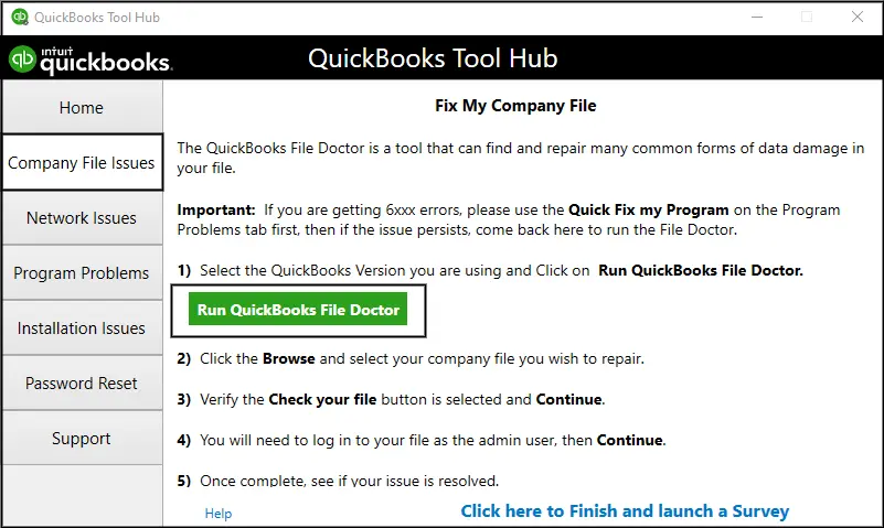 QuickBooks File Doctor - Screenshot