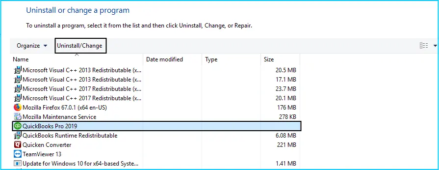 Desinstalar o reinstalar QuickBooks-Captura de pantalla