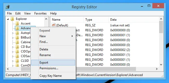 Use Registry Editor - Screenshot