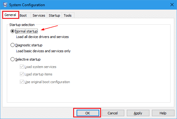 Activate Selective startup mode - Screenshot 2