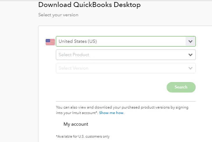 Download QuickBooks Desktop from Internet-Screenshot