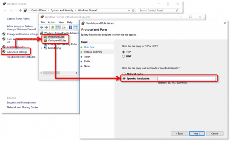 Firewall ports-screenshotFirewall ports-screenshot