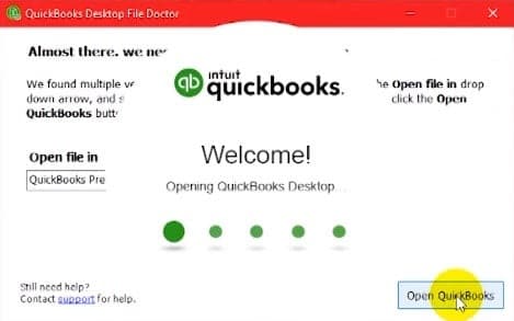 Open QuickBooks File Doctor - Screenshot Image