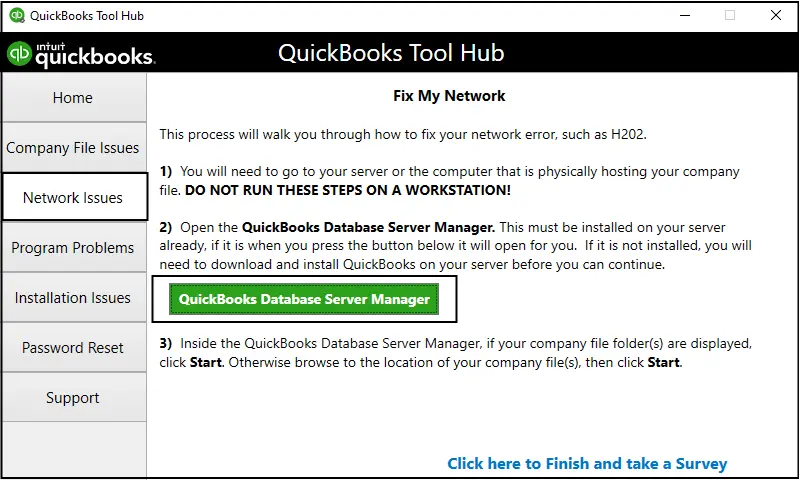 QuickBooks Database Server Manager -Screenshot