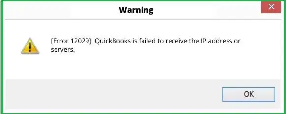QuickBooks Error 12029 - Screenshot Image