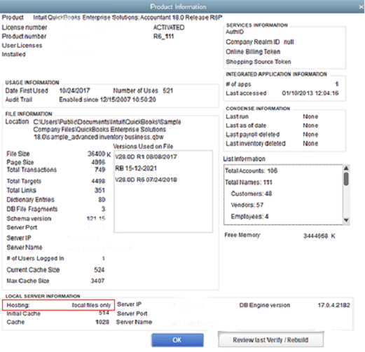 QuickBooks product information-screenshot