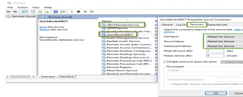 QuickBooks services are running - Screenshot 1