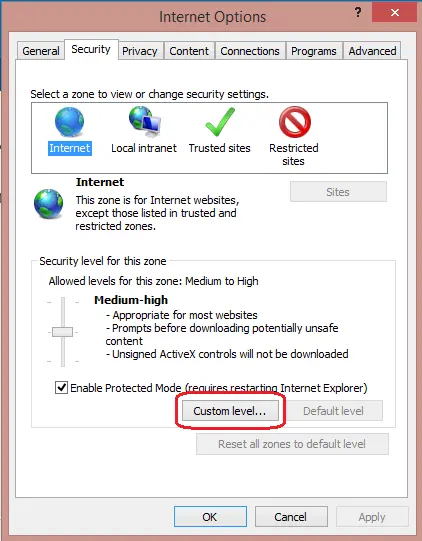 Verifying the settings of Active scripting in the internet explorer - Screenshot
