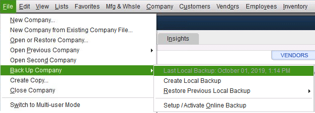 Backup your data - Screenshot