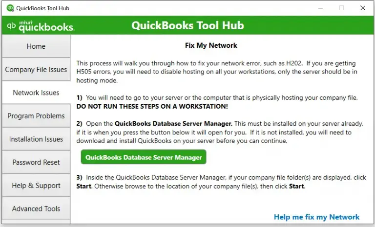 Fix my networkTool hub-screenshot