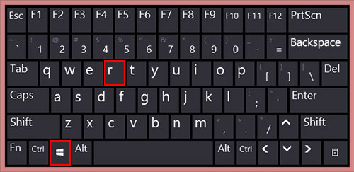 Press Windows + R keys - Screenshot Image