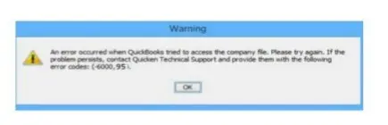 QuickBooks Error Code 6000 95 - Screenshot