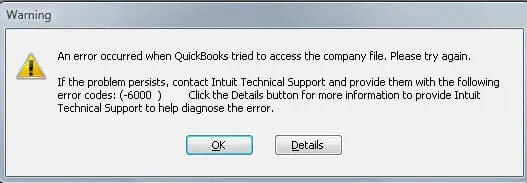 QuickBooks error 6000- screenshot
