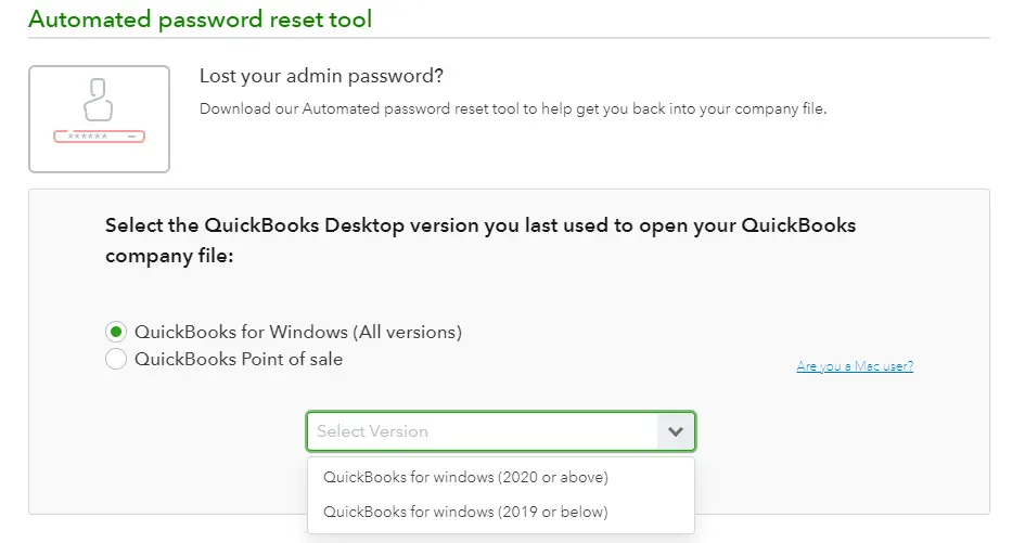 Automated password reset tool - Screenshot 1