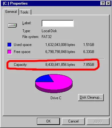 Checking if the user is having enough disk space - Screenshot