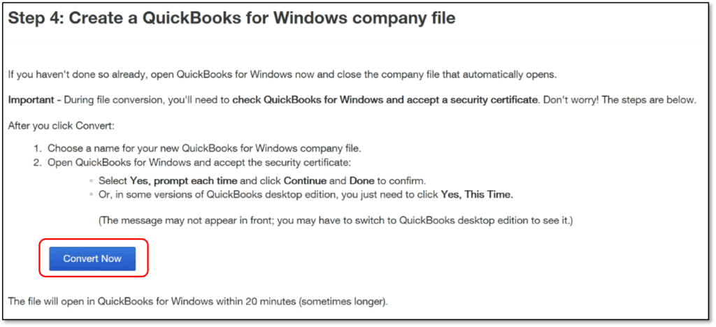 Convert QuickBooks online to desktop- screenshot 4