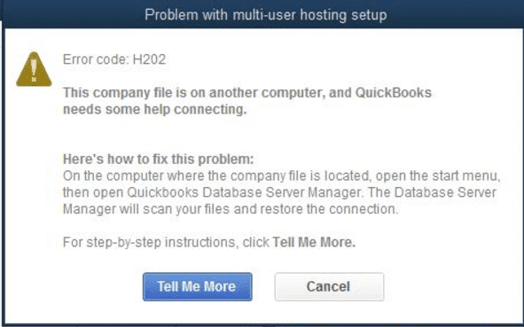 Error H202 - Problem with multi-user hosting setup  (Screenshot)