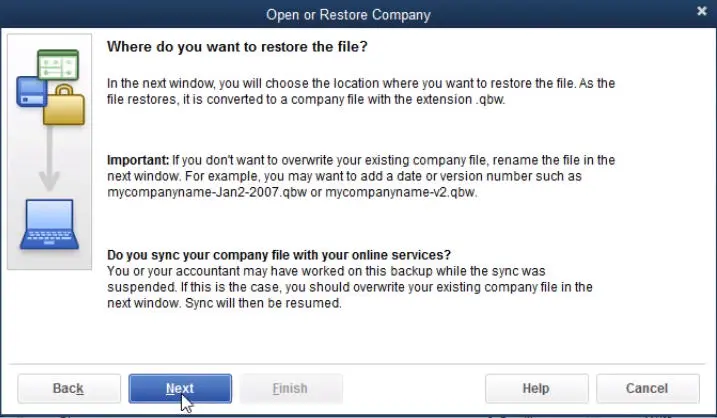 Open or Restore Company - Screenshot 1