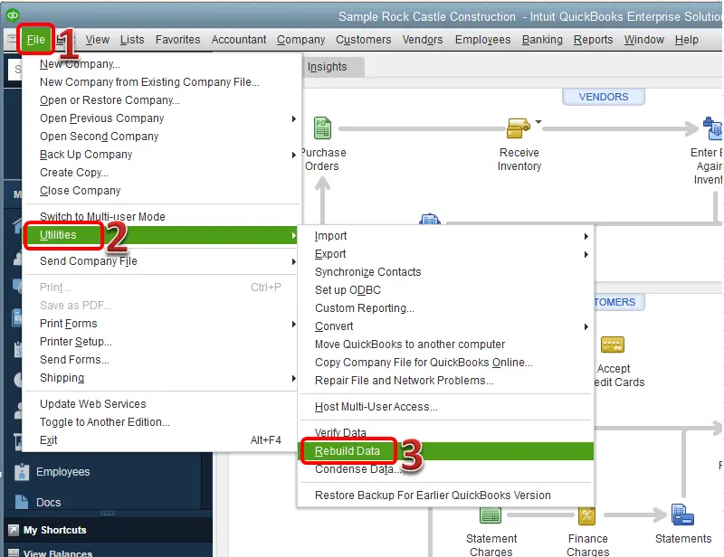 QuickBooks detected no problems with the data - Screenshot