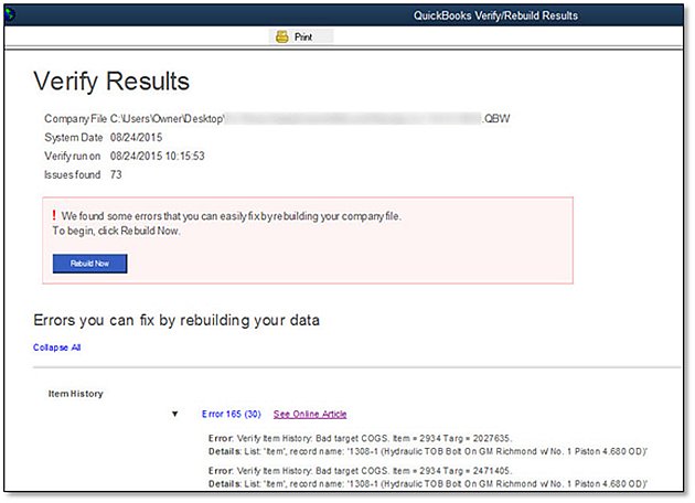 how long does it take to rebuild data in quickbooks 1 gb