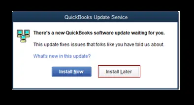 QuickBooks update service (Install Later) - Screenshot Image