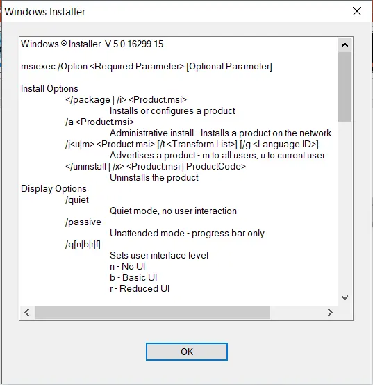 Windows Installer - Screenshot