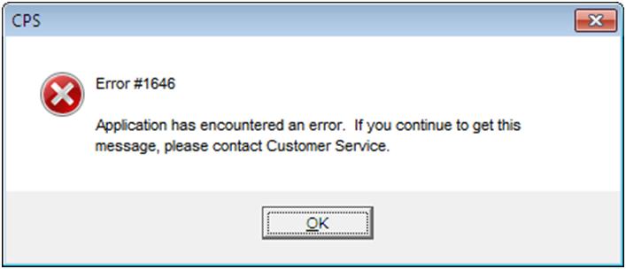 QuickBooks error 1646 -  Screenshot