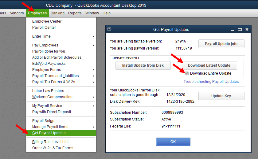 QuickBooks Latest Payroll Tax Tables Download, Install & Verify