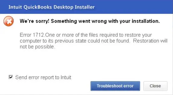 QuickBooks error 1712