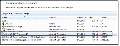 microsoft net framework uninstall tool
