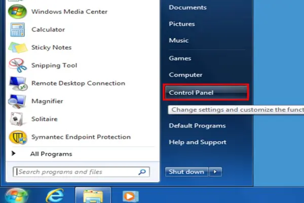 control panel-screenshot