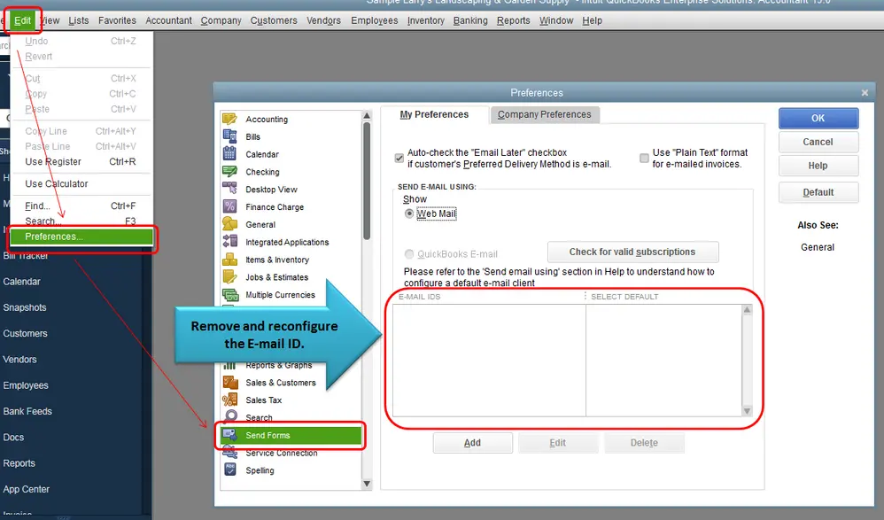 Checking settings webmail preferences - Screenshot
