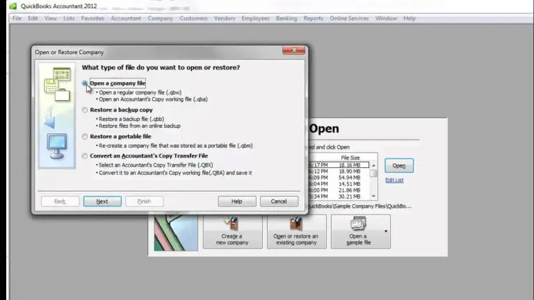 Open QuickBooks and company file-screenshot