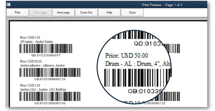 Barcode label prices feature - Screenshot Image 2
