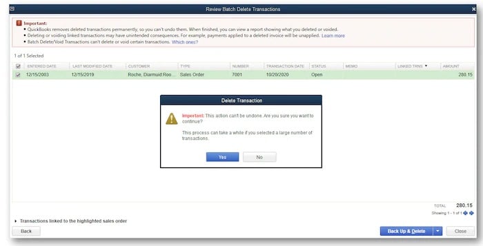 Batch delete sales orders feature - Screenshot Image 2