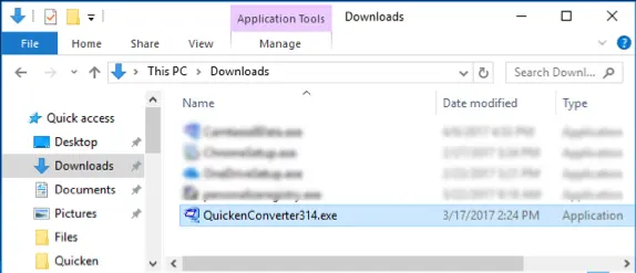 Download the Quicken convertor - Screenshot Image