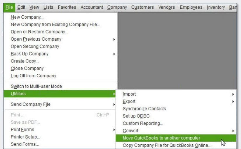 how to transfer quickbooks 2018 desktop to new computer