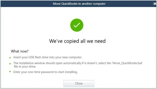 Move QuickBooks to another computer - Screenshot Image 1