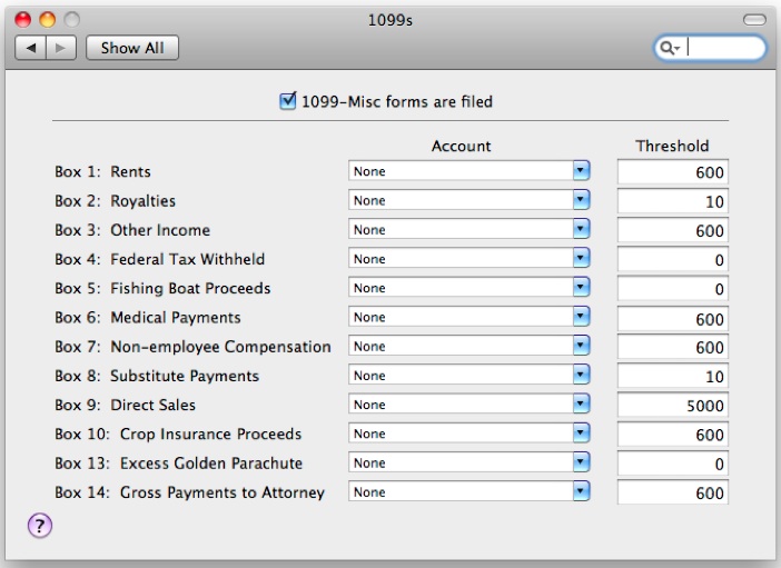 resort chart of accounts in quickbooks for mac