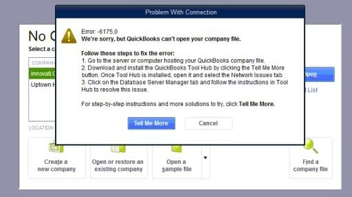 QuickBooks error message 6175, 0 - Image