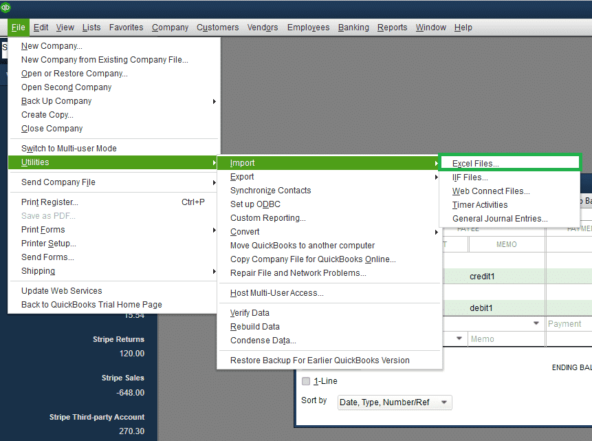 importing transactions into quickbooks from excel