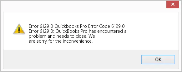 QuickBooks Error 6129 - Screenshot Image