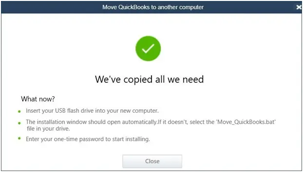 Move QuickBooks to another computer - Screenshot Image 3