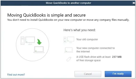 Move QuickBooks to another computer - Screenshot Image