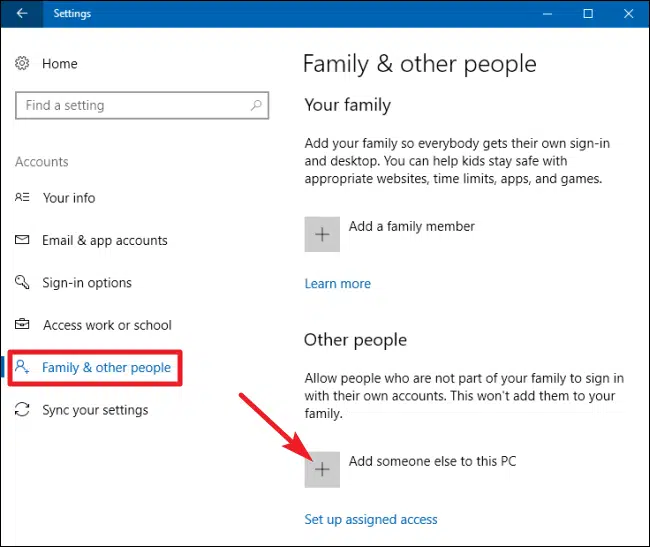 Add New Windows Admin User in Windows 10 - Screenshot