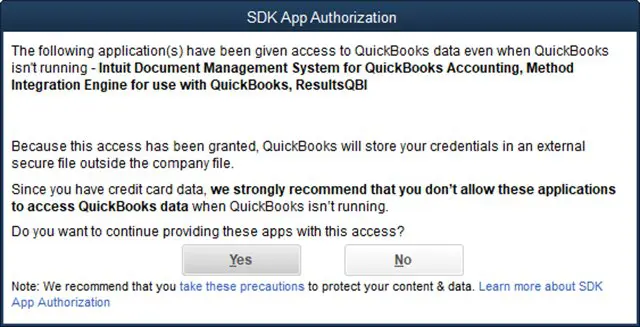 SDK App Authorization - Screenshot Image