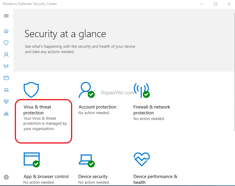 Virus and threat protecting - Screenshot Image