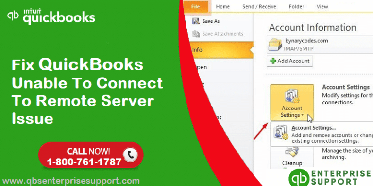Fix QuickBooks Unable to Connect to Remote Server Error - Featuring Image