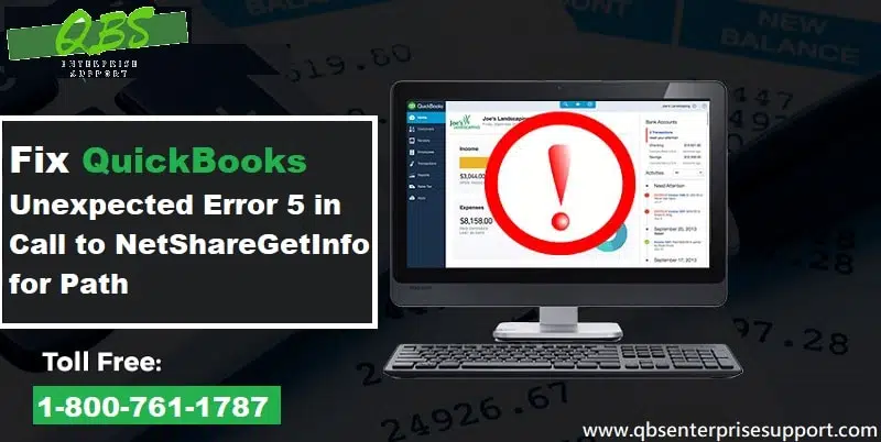 Fix QuickBooks Unexpected Error 5 in Call to NetShareGetInfo for Path - Featuring Image